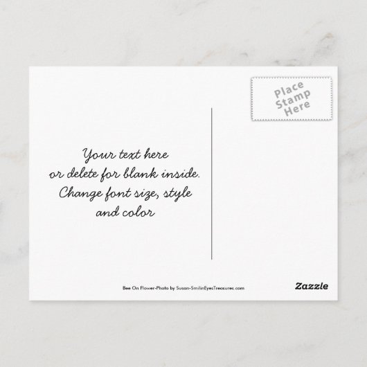 Nah Up Bee On Blume Danke Postcard Postkarte (Rückseite)