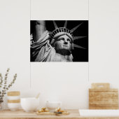 Nah-up Black & White Statue of Liberty New York Poster (Küche)