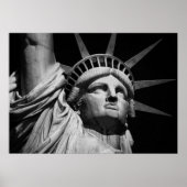 Nah-up Black & White Statue of Liberty New York Poster (Vorne)
