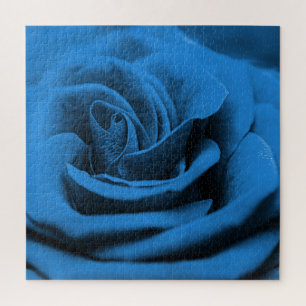 Nah-up blaue rote Rose, Makro-Schönheit. Puzzle