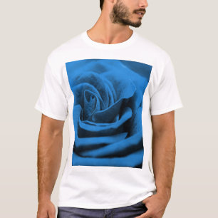 Nah-up blaue rote Rose, Makro-Schönheit. T-Shirt