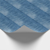 Nah-up Blue Denim Jeans Textur Geschenkpapier (Ecke)