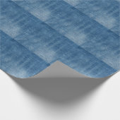 Nah-up Blue Denim Jeans Textur Geschenkpapier (Ecke)