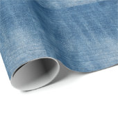 Nah-up Blue Denim Jeans Textur Geschenkpapier (Rolleneckpunkt)