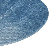 Nah-up Blue Denim Jeans Textur Schneidebrett (Ecke)