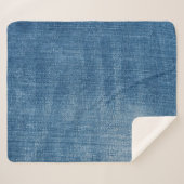 Nah-up Blue Denim Jeans Textur Sherpadecke (Vorderseite (Horizontal))