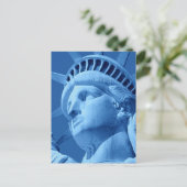 Nah-up Blue Statue of Liberty Postcard Postkarte (Stehend Vorderseite)