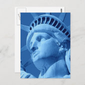 Nah-up Blue Statue of Liberty Postcard Postkarte (Vorne/Hinten)