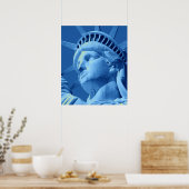 Nah-up Blue Tones Statue of Liberty Poster (Küche)