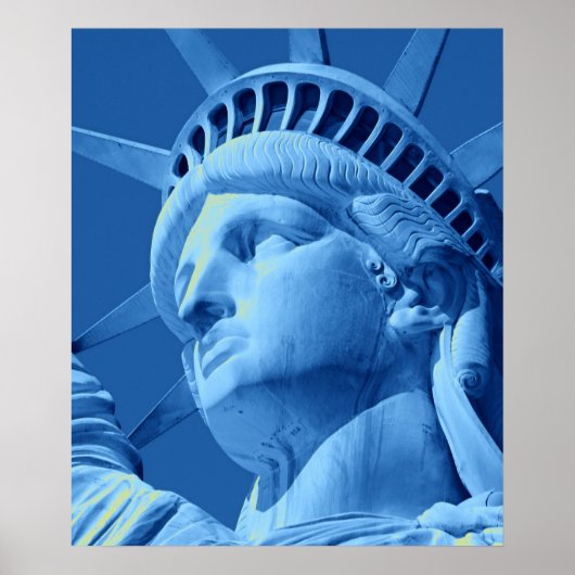 Nah-up Blue Tones Statue of Liberty Poster (Vorne)