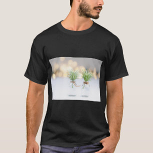 Nah-up Bokeh Pflanze Print T-Shirt