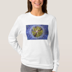 Nah-up der aufgeweckten Leidenschaft Blume. Kredit T-Shirt