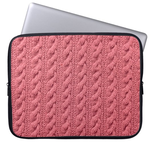 Nah-up der Muster der Pullover-Textur. Laptopschutzhülle (Vorderseite)