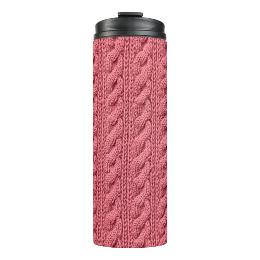 Nah-up der Muster der Pullover-Textur. Thermosbecher (Vorderseite)
