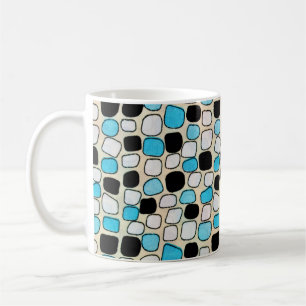 nah-up des Retro-Shirts1960er,Hintergrund,blau Kaffeetasse
