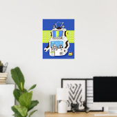 Nah-up eines Roboters Poster (Heimbüro)