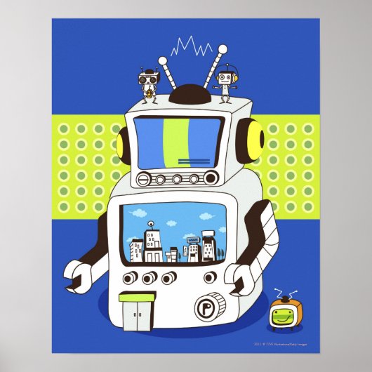 Nah-up eines Roboters Poster (Vorne)