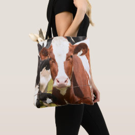 Nah-up Face of Red, White Holstein Dairy Cow Tasche