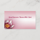 Nah-up-Foto der Pink-Wasserlilie Visitenkarte (Rückseite)