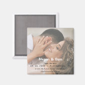 Nah-up-Foto Hochzeit Sichern Sie den Date Square Magnet (Vorderseite/Rückseite)