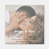 Nah-up-Foto Hochzeit Sichern Sie den Date Square Magnet (Vorne)