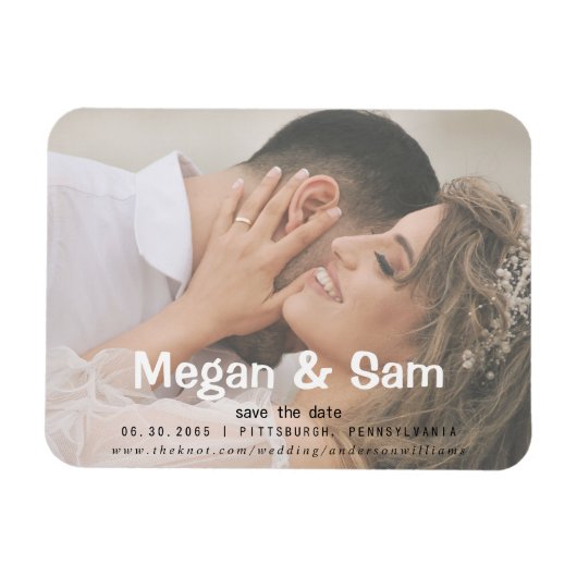Nah-up-Foto Hochzeit speichern Sie das Datum Magnet (Horizontal)