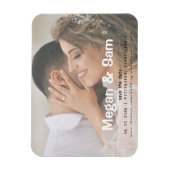 Nah-up-Foto Hochzeit speichern Sie das Datum Magnet (Vertikal)