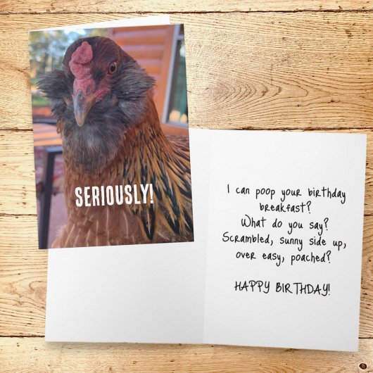 Nah-Up-Foto von Funny Chicken Head Karte