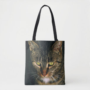 NAH-UP-FOTOGRAFIE DER GRAUTABBY-KATZE TASCHE