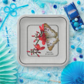 Nah-up Fotografie von White Peacock Butterfly Pappteller (Party)