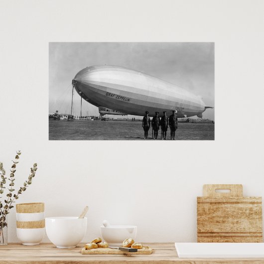 Nah-Up Graf Zeppelin Blimp View Poster (Küche)