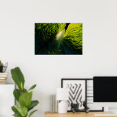 Nah Up Green Hosta Leaf auf Black Poster (Heimbüro)