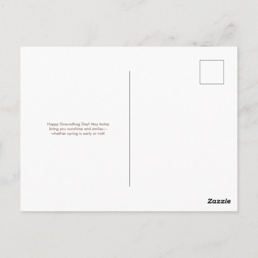 Nah-up Groundhog Portrait Postkarte (Rückseite)