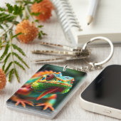 Nah-up-Iguana-Portrait Schlüsselanhänger (Vorderseite rechts)