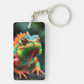 Nah-up-Iguana-Portrait Schlüsselanhänger (Rückseite)