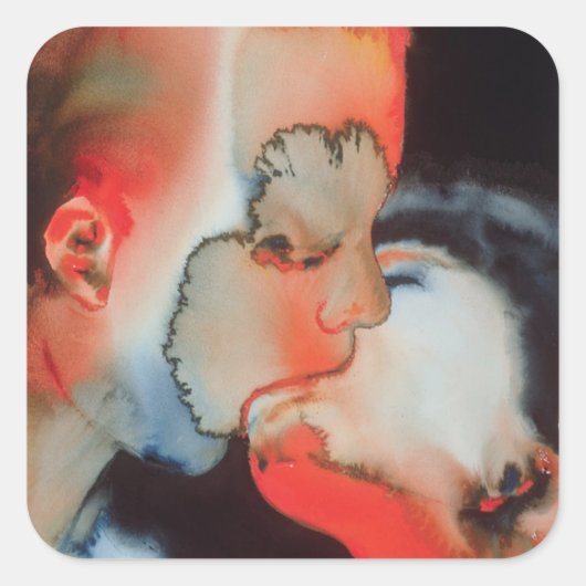 Nah-up Kiss 1988 Quadratischer Aufkleber (Vorderseite)