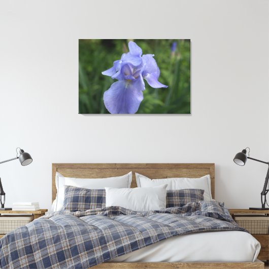 Nah-up Lila Iris Blume Leinwand (Insitu (Schlafzimmer))