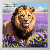 Nah-Up Lion in Lavender Blume Feldmalerei Poster (Vorne)