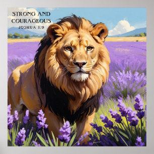 Nah-Up Lion in Lavender Blume Feldmalerei Poster