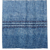 Nah-up mit blauem Denim-Hintergrund (Makro) Duschvorhang (Vorderseite)