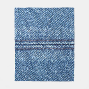 Nah-up mit blauem Denim-Hintergrund (Makro) Fleecedecke