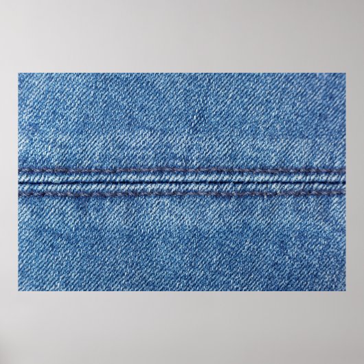Nah-up mit blauem Denim-Hintergrund (Makro) Poster (Vorne)