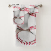 Nah-Up-Monogramm des Baseball-Pile-Fotos Badhandtuch Set (Insitu)