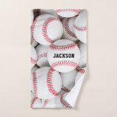 Nah-Up-Monogramm des Baseball-Pile-Fotos Badhandtuch Set (Handtuch)