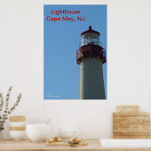 Nah-up of Lighthouse, Cape May, NJ Poster (Küche)
