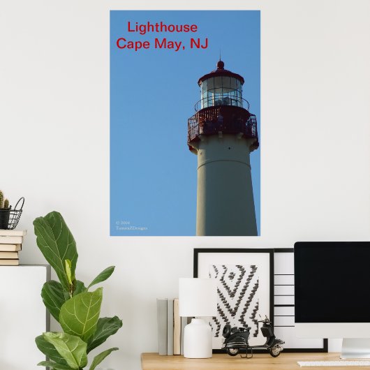 Nah-up of Lighthouse, Cape May, NJ Poster (Heimbüro)