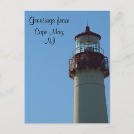 Nah-up of Lighthouse Cape May, NJ Postkarte