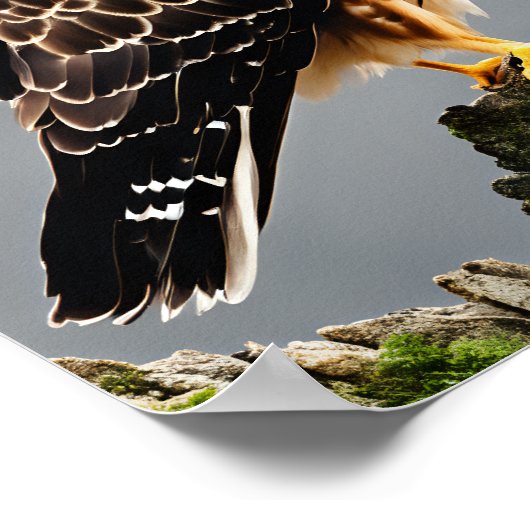 Nah-up-Portrait eines Falken Poster (Ecke)