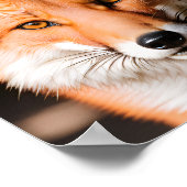 Nah-up Portrait eines Fuchs Poster (Ecke)