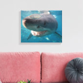 Nah-Up-Portrait von Great White Shark Leinwanddruck (Insitu (Wohnzimmer))